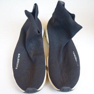Balenciaga Speed 2.0 Knit Black Ankle Sock Trainer Sneakers, Size 11